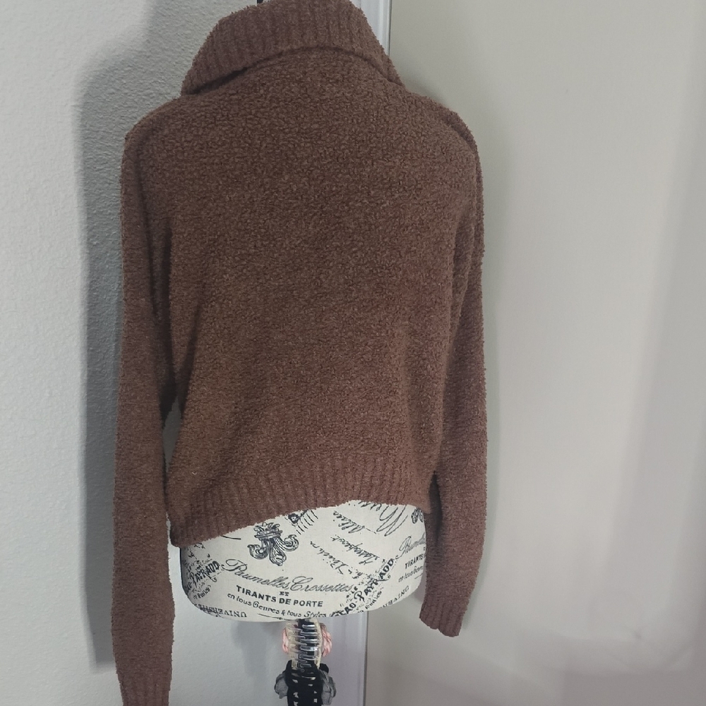 Hollister Cozy Soft Brown Half-Zip Women's Sweater (EUC)(S)✨️🤎✨️ - Picture 5 of 6